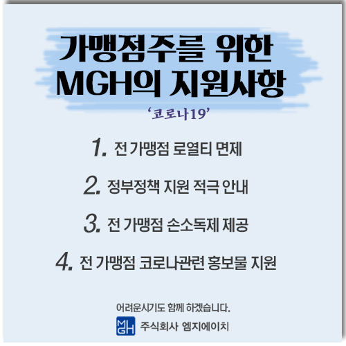 [MGH공지] 코로나19, 가맹점주를 위한 지원사항